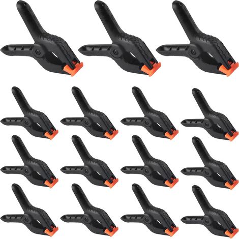 Lot de 15 pinces à ressort en nylon haute performance de 10,16 cm pince plastique,pince a ressort-Pour le travail du bois -Pour projets de bricolage (1/5)