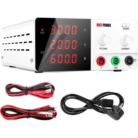 Alimentation DC réglable, sortie 30V, courant 10A, 30V 20A blanc, 220V EU PRISE-a (1/2)