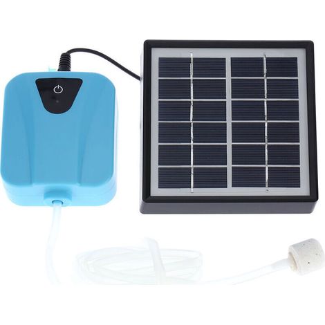 Pompe solaire Aérateur d'étang de pompe à oxygène d'eau d'oxygénateur de charge d'énergie solaire/cc avec 1 pompe à air d'aquarium de pierre d'air 2L/min, Argent - Argent (1/3)