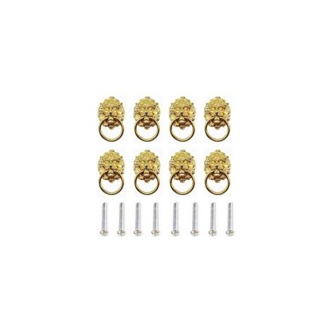 Poignées de meuble tête de lion, poignées de tiroir tête de lion en bronze antique, anneaux de tiroir tête de lion avec vis pour poignées de porte et de tiroir (doré) —— (1/5)
