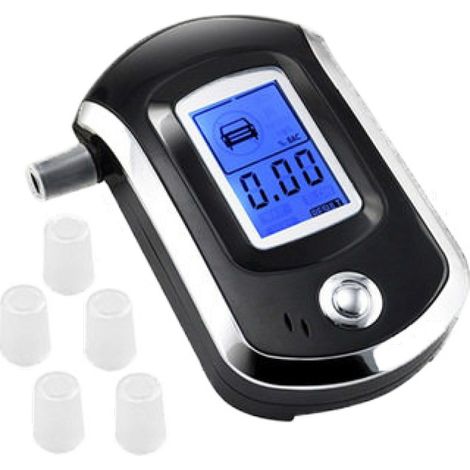 Éthylotest Numérique Alcootest Alcool Testeur d'Haleine avec Ecran LCD Ethylomètre Rétroéclairage Inclus à à l'arrière de l'Alcootest Testeur d'alcool Portable (1/3)