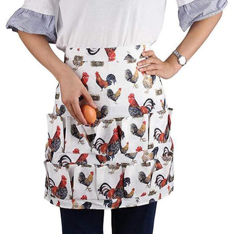 Bavoir de cuisine 12 tabliers à poches profondes Jupe de collecte d'ufs Idéal pour homme femme (1/5)