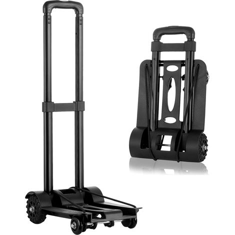 Mini diable pliable - Capacité de charge de 40 kg - Chariot de transport léger et pliable pour bagages, shopping, jardin, maison, bureau (1/5)