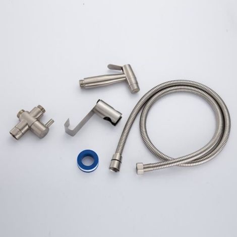 Bidet - - Acier inoxydable - Nickel brossé - Installation suspendue - Douchette WC (1/4)