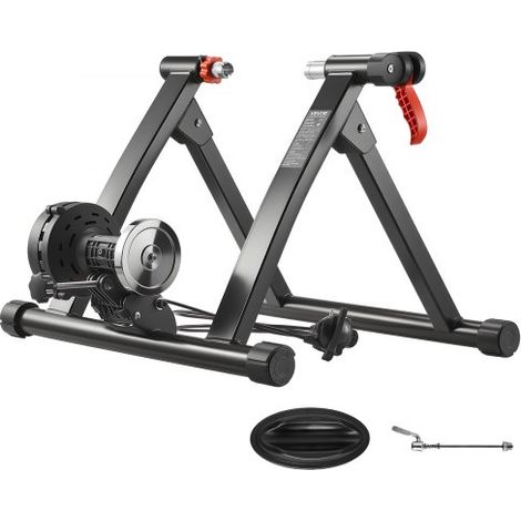 Fahrrad Rollentrainer Fahrradtrainer für 660,4-736,6 mm / 700C-Räder, 6-stufiger Widerstand, faltbarer magnetischer Radtrainer Heimtrainer mit Schnellspanner & Vorderradunterlage Schwarz (1/5)