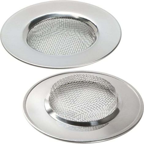 Filtro per lavello doccia - Raccogli capelli con foro di scarico - Tappi per lavello cucina - Filtro di scarico per lavello in rete di acciaio inox - 7,5 cm - Crezuo