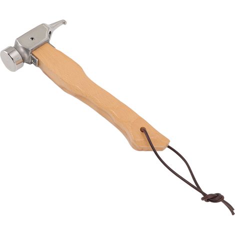 Marteau de camping mini, manche en bois, tête à trou, design multifonction portable avec dragonne en acier inoxydable (1/5)