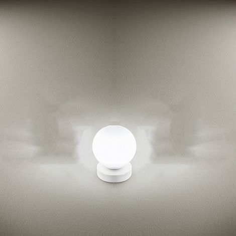 Lampada Da Scrivania Contemporanea Maga Metallo Bianco Vetro 1 Luce G9 (1/2)