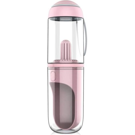 Bouteille d'eau pour chien - Distributeur d'eau réversible et léger Bouteille en silicone de qualité alimentaire sans BPA, adaptée aux chiens et aux chats (rose)