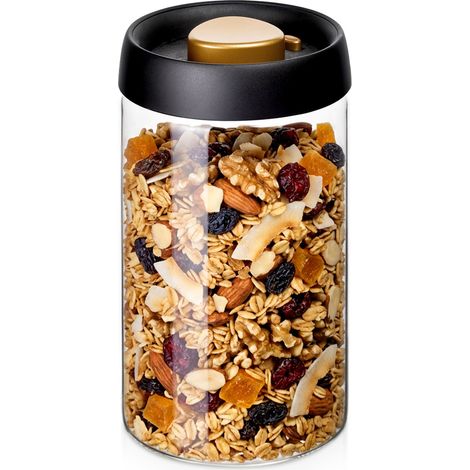 Récipient en verre pour produits en vrac avec couvercle sous vide, 1,1 l (1/5)