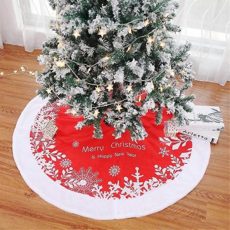 Jupe décorative en peluche pour sapin de Noël de 122 cm (48 pouces), en fausse fourrure, idéale pour une fête de Noël. (1/5)