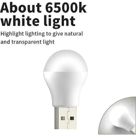 1086 lampes rechargeables USB, mini veilleuse LED, lampe de lecture avec batterie externe (1/4)