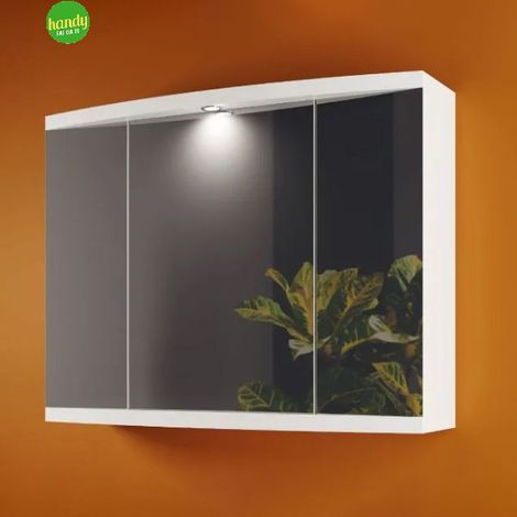 Specchiera bagno due ante e faretto integrato modello monica l=85cm h=66cm p=25cm MOBO (1/2)