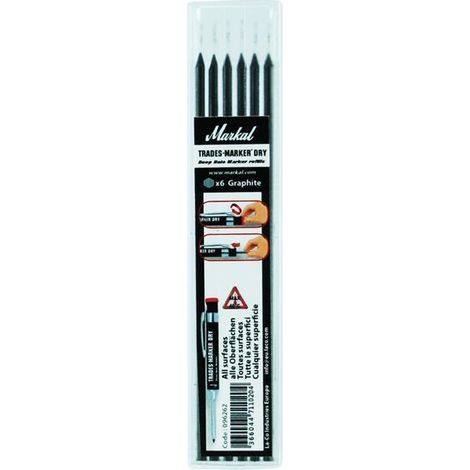 Markal TRADES-MARKER® Dry Graphite Refills (Pack of 6) – Model MRK-96262 (1/3)