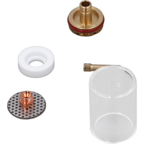 Lot de 5 embouts verre pour torche TIG avec pince électrode, raccord, couvercle PTFE, pour WP17 WP18 WP26 (1/5)