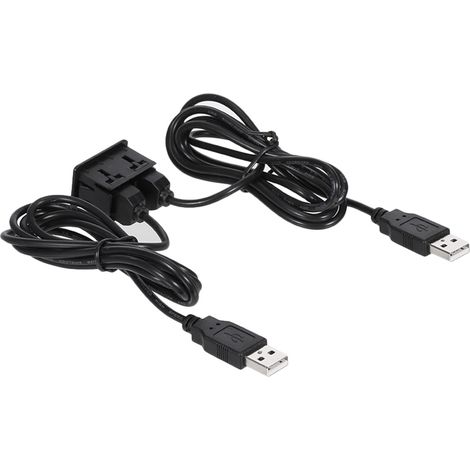 Adaptateur de câble d'extension double pour tableau de bord de voiture, 150CM, montage encastré, panneau à deux ports USB, remplacement pour Volkswagen Toyota