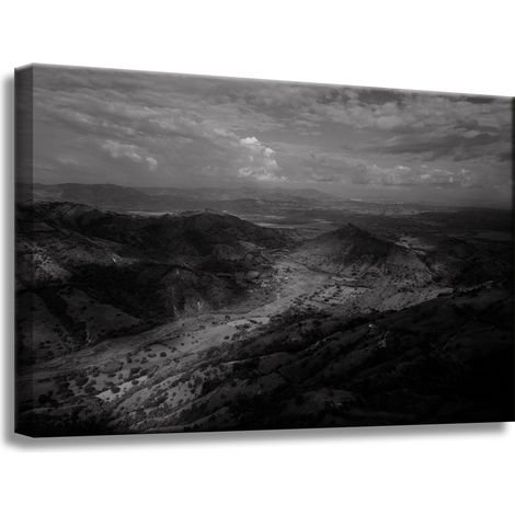 Leinwanddruck Schwarz-Weiß-Berge aus der Luft 60x40 cm
