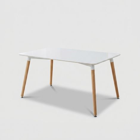Mesa de comedor fija moderna en ABS y madera Lione 140x180