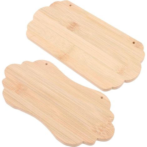 2pcs Étiquettes Suspendues en Bambou Vierges, Plaques en Bambou Non Finition, Design Unique et Raffiné, Couleur Kaki, pour Panneaux D'affichage et Tableaux D'accueil (1/5)