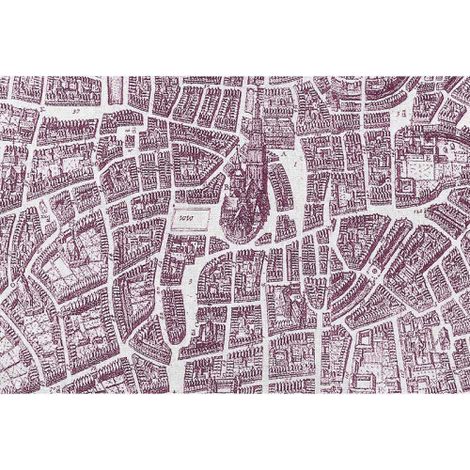 Papier peint panoramique violet & blanc carte de ville Tapisserie panoramique vintage style urbain Papier peint panoramique salon original (1/3)