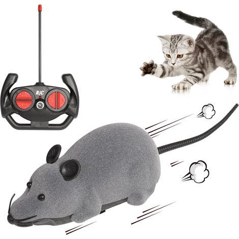 Jouet pour rat télécommandé – Souris sans fil – Jouet géant réaliste pour Halloween, Noël, anniversaire, cadeau amusant pour chat et chien (1/5)