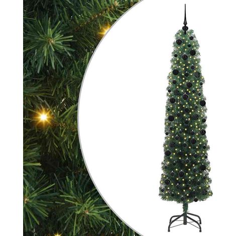 Árbol de Navidad artificial Verde 240 cm PVC, Acero y Plástico vidaXL