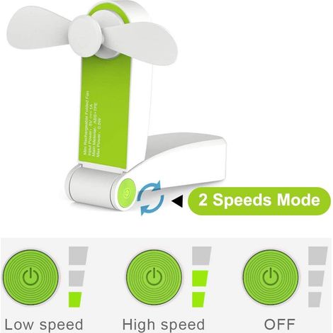 Mini ventilateur de bureau pliable 1pcs, petit ventilateur portable rechargeable par USB, ventilateur USB personnel et léger pour la maison, le bureau et les voyages (1/4)