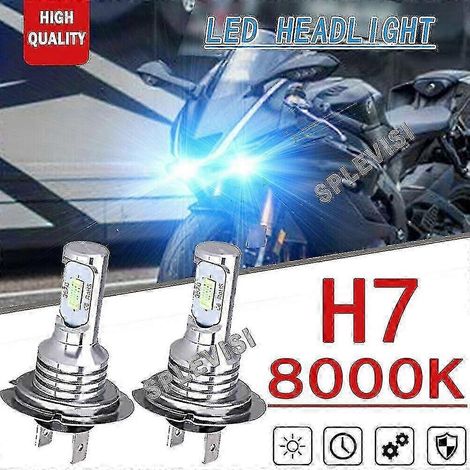 2 ampoules LED CSP bleu glacier 70 W H7 8000 K pour phares de moto Yamaha YZF-R6 (2003-2015) et YZF-R1 (2006-2016). (1/4)