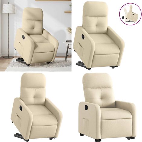 Relaxsessel mit Aufstehhilfe Creme Stoff - Relaxsessel - Fernsehsessel - TV-Sessel - Aufstehhilfe - Elektrischer Lift - Home & Living