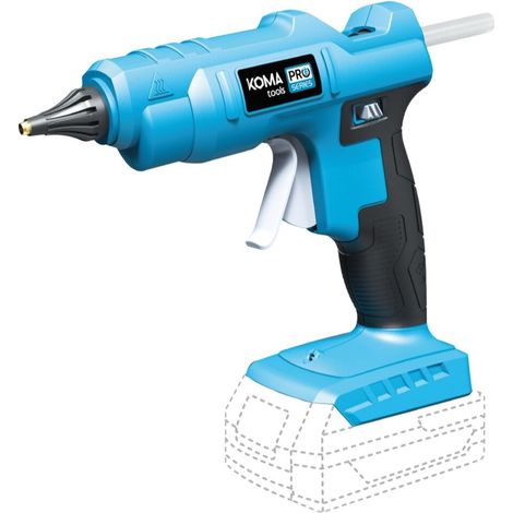 Pistola per colla 20V KOMA TOOLS - Con 5 aste T11 mm (1/4)