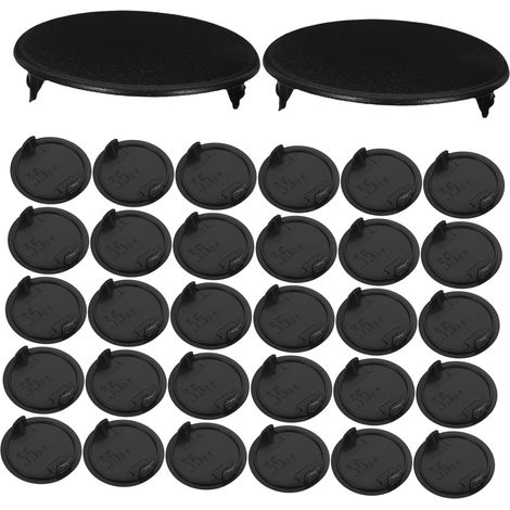 Amosfun Lot de 50 cache-trous ronds en plastique noir (1/5)