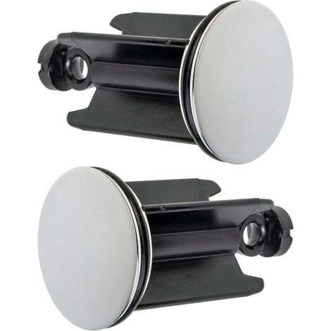 Bouchon de Lavabo de Salle de Bain Universel Ø 40 mm, Lot de 2, Bouchon d’évacuation Chromé, Constitué de Laiton, avec Joint en Caoutchouc, Bouchon Réglable en Hauteur, Bonde de Baignoir (1/4)