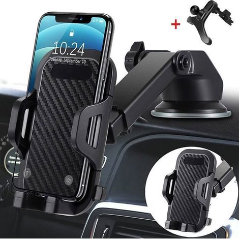 (Schwarz) 5er-Pack Kfz-Handyhalterung, 3-in-1 Universal-Kfz-Handyhalterung für das Armaturenbrett, 360°-Drehung für Smartphones und iPhones (1/4)