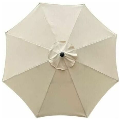 Housse de rechange pour parasol, 8 baleines, 3 m, impermable, anti-UV, tissu de rechange, beige (1/4)