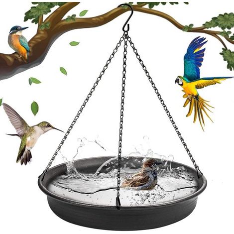 Vaschetta per uccelli da 24,6 cm, vaschetta per uccelli da esterno, vaschetta per uccelli sospesa, mangiatoia sospesa, decorazione da giardino, lunghezza catena (1/5)