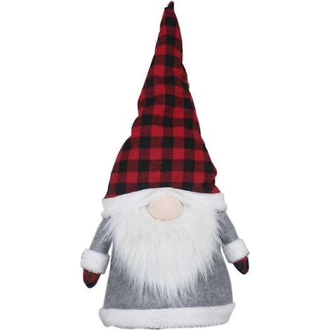 Gnomes de Noël miniatures faits main avec chapeau à carreaux, jouets lutins, cadeaux pour enfants, fêtes prénatales, présents pour les invités (1/5)