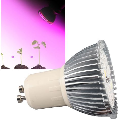 Ampoule LED de Croissance 18W 18 LED Spectrum Complet pour Plant Horticulture Hydroponie Gu10 Aluminium Argenté (1/5)