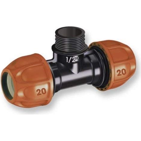 T-Stück für Rohr Ø 20 mm mit 1-2 ”M-Gewinde