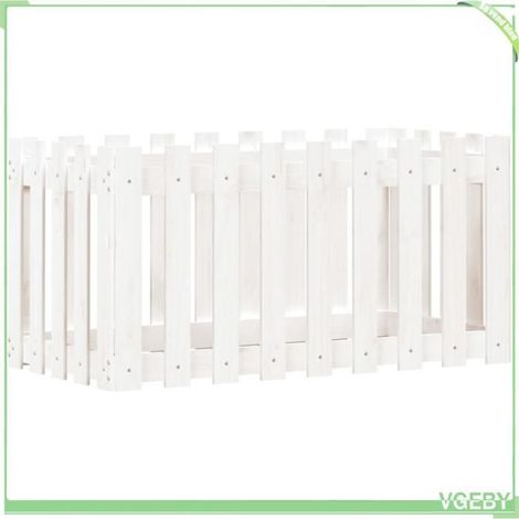 Lit surélevé de jardin - FAFEICY - 832478 - Bois de pin massif - Blanc - 100 x 50 x 50 cm (1/5)
