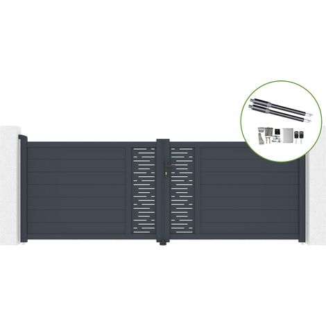 Flügeltor 3,5 m ARLBERG H.120 cm Aluminium + RANGER B150 Motorisierung (1/5)