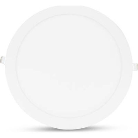 Plafoniera rotonda in alluminio bianco incasso SLIMY ECO Ø220mm - 4000K bianco neutro - 18W - 1660Lm (1/2)