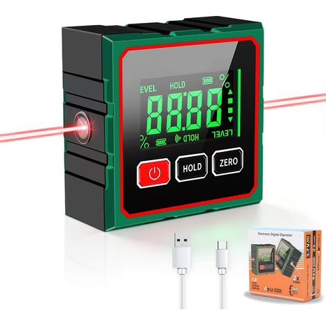 Inclinomètre Numérique Magnétique 4 Faces ±0,2° Niveau Digital LCD