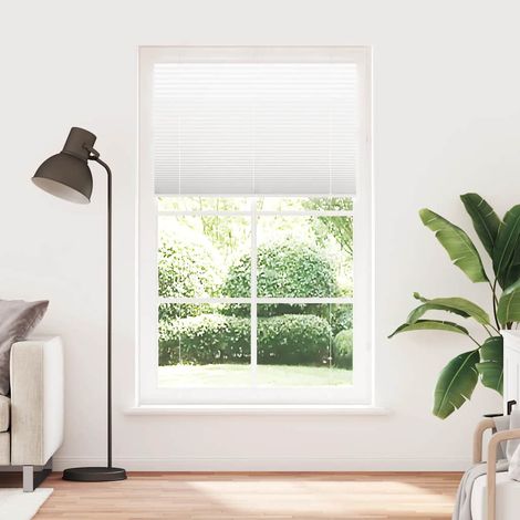 Store plissé blanc 115x200cm largeur du tissu 114,4cm polyester (1/5)