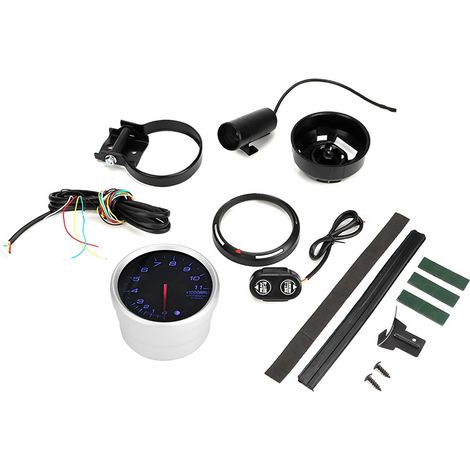 12V LED-Tachometer 80mm 3,75 Zoll 11000 U/min Modifizierter Drehzahlmesser-Bausatz Blau (1/5)
