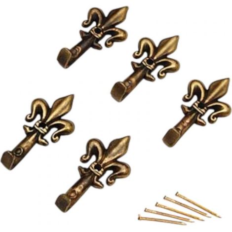 Set 15 Ganci Bronzo per Quadro Forma Giglio Chiodi da 17mm Ganci da 4,5cm 66884