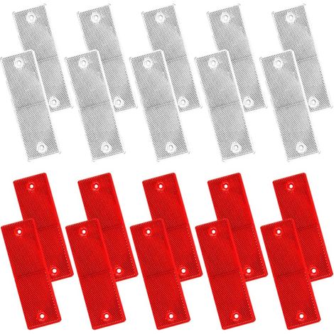40 Pcs Réflecteurs pour Camions, Catadioptres Rectangulaires, Sécurité Avertissement Réfléchissant Plaque, pour Voiture Remorques Caravanes RV (1/5)