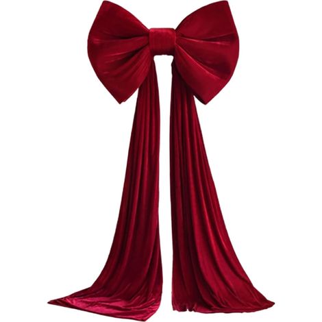 Nœud de sapin de Noël en velours rouge – Extra large 61 x 259 cm – Décoration pour sapin, couronne, murs – Élégance festive (1/4)