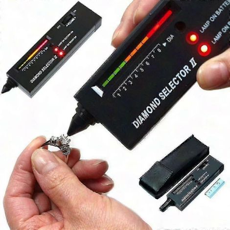 Testeur de diamants professionnel haute précision - Sélecteur de pierres précieuses fiable Outil de test électronique pour bijoux, noir Vérification précise des gemmes (1/4)
