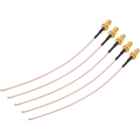 SMA auf IPEX RG178 Koaxial-HF-Kabel, 5er-Pack, Doppelschichtabschirmung, Koaxialkabel für GPS-Systeme, Hochfrequenz, Antennenanschluss (1/5)