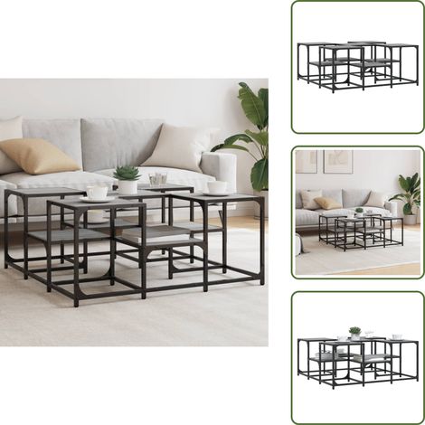 The Living Store Couchtisch Grau Sonoma 91x91x40 cm Holzwerkstoff - Couchtisch - Wohnzimmerschreibtisch - Sideboard - Grau Sonoma - Holzwerkstoff (1/5)